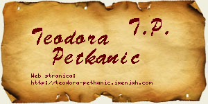 Teodora Petkanić vizit kartica